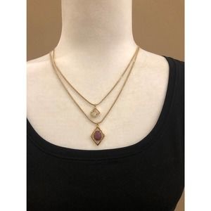 White House Black Market Goldtone Double Strand Necklace